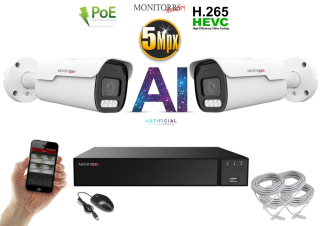 Monitorrs Security AI IP Park 2 kamerový set 5 Mpix  (6185K2)
